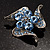Dazzling Light Blue Crystal Floral Brooch - view 9