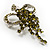 Olive Crystal Grapes Brooch - view 4