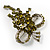 Olive Crystal Grapes Brooch - view 5