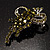 Olive Crystal Grapes Brooch - view 8