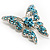 Dazzling Light Blue Crystal Butterfly Brooch - view 9