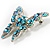 Dazzling Light Blue Crystal Butterfly Brooch - view 11