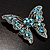 Dazzling Light Blue Crystal Butterfly Brooch - view 5