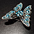 Dazzling Light Blue Crystal Butterfly Brooch - view 12