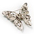 Dazzling Olive Green Crystal Butterfly Brooch - view 5