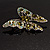 Dazzling Olive Green Crystal Butterfly Brooch - view 8