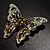 Dazzling Olive Green Crystal Butterfly Brooch - view 10