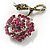 Pink Crystal Rose Brooch - view 3