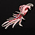 Gigantic Pink Enamel Peacock Fashion Brooch - view 10