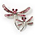 Fancy Pink Dragonfly Fashion Brooch - view 6