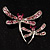 Fancy Pink Dragonfly Fashion Brooch - view 8