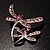 Fancy Pink Dragonfly Fashion Brooch - view 9