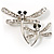 Fancy Clear Crystal Dragonfly Fashion Brooch - view 7