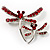 Fancy Red Dragonfly Fashion Brooch - view 8