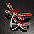 Fancy Red Dragonfly Fashion Brooch - view 5