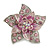 3D Enamel Crystal Flower Brooch (Pink)