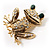 Gold Crystal Frog Brooch - view 8