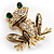 Gold Crystal Frog Brooch - view 4