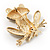 Gold Crystal Frog Brooch - view 5