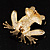 Gold Crystal Frog Brooch - view 10