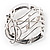 Rhodium Plated Music Treble Clef & Notes Crystal Brooch - view 2