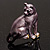 Purple Enamel Cat Brooch - view 3