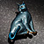 Blue Enamel Cat Brooch - view 6