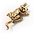 'Naughty Cat' Antique Gold Vintage Brooch - view 6