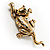 'Naughty Cat' Antique Gold Vintage Brooch - view 8