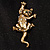 'Naughty Cat' Antique Gold Vintage Brooch - view 9