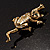'Naughty Cat' Antique Gold Vintage Brooch - view 4