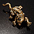 'Naughty Cat' Antique Gold Vintage Brooch - view 10