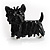 Black Enamel Puppy Dog Brooch