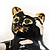 Black Enamel Cat&Ball Brooch - view 6