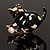 Black Enamel Cat&Ball Brooch - view 2
