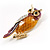 Multicoloured Crystal Owl Brooch - view 8