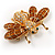 Flying Bee Gold Crystal Brooch - view 3