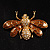 Flying Bee Gold Crystal Brooch - view 2
