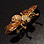 Flying Bee Gold Crystal Brooch - view 5