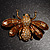 Flying Bee Gold Crystal Brooch - view 8