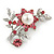 Faux Pearl Floral Brooch (Pink) - view 2