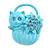 Kitten In The Basket Crystal Brooch (Lavender Blue)