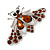 Citrine Crystal Moth Brooch