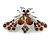 Citrine Crystal Moth Brooch - view 3