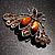 Citrine Crystal Moth Brooch - view 4