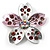 Enamel Crystal Flower Brooch (Pink&Silver) - view 6
