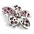 Enamel Crystal Flower Brooch (Pink&Silver) - view 4