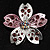 Enamel Crystal Flower Brooch (Pink&Silver) - view 1