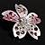 Enamel Crystal Flower Brooch (Pink&Silver) - view 7