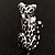 Black Enamel Leopard Brooch (Silver Tone) - view 10